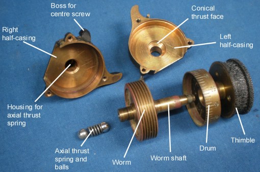 Figure 12: Micrometer mechanism fully exploded