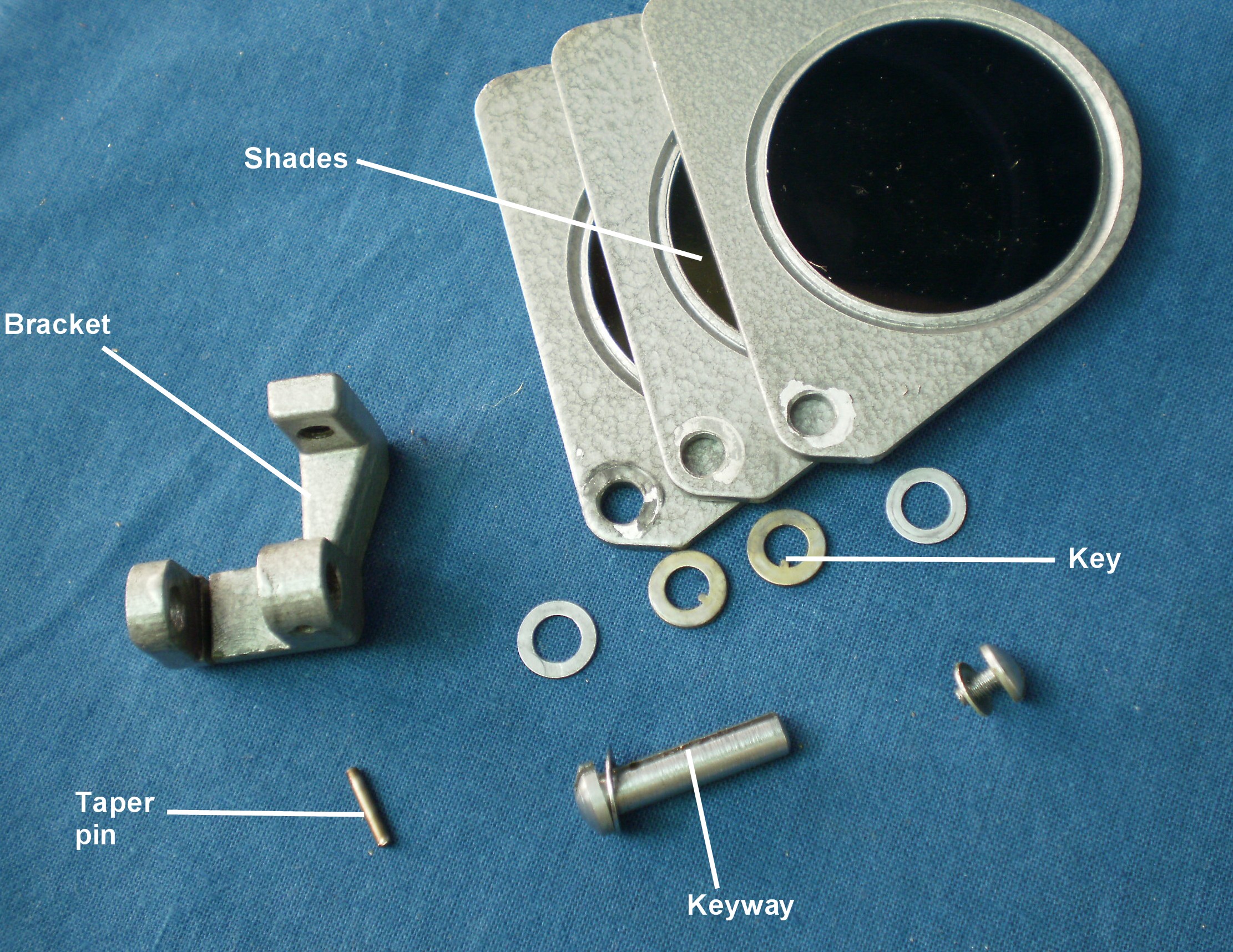 Figure 5: Shades assembly exploded.