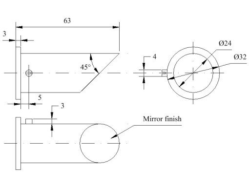 Figure 28 : Night lighting  mirror dimensions.