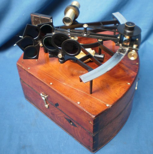 Figure 1: Restored sextant and case.