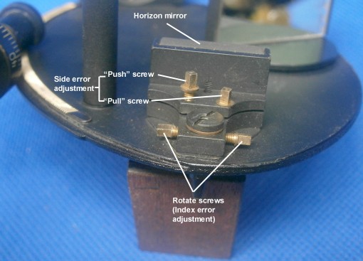Figure 13: Horizon mirror adjustment.