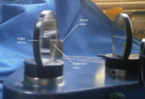 Figure 7: Adjusting index mirror for perpendicularity.